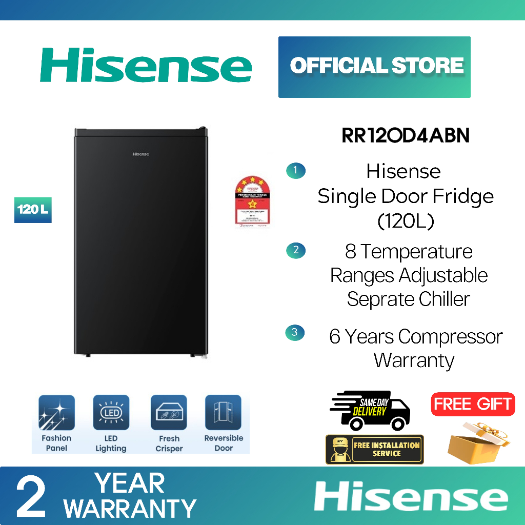 (SAME DAY DELIVERY KLANG VALLEY AREA)Hisense Single Door Refrigerator