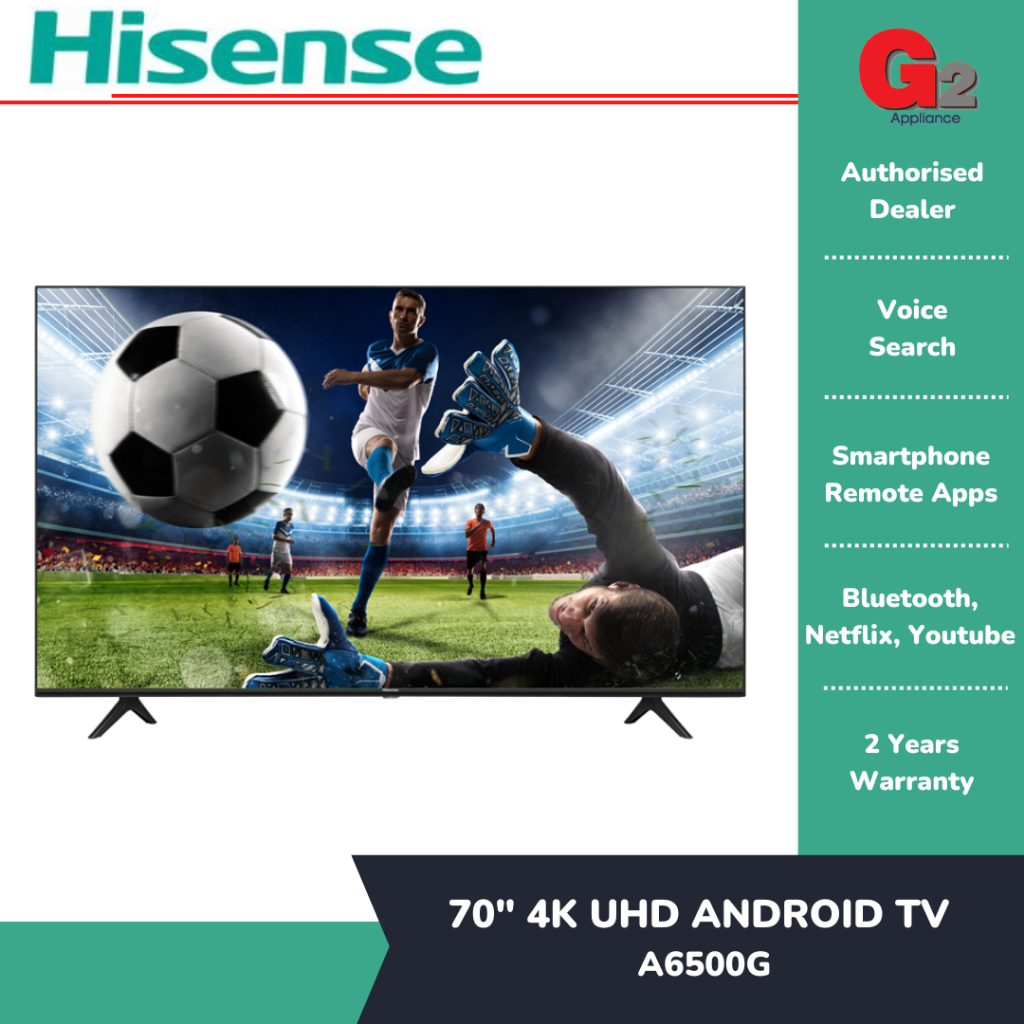 Hisense (Authorised Dealer+Ready Stock) 70" 4K UHD Android TV 70A6500G