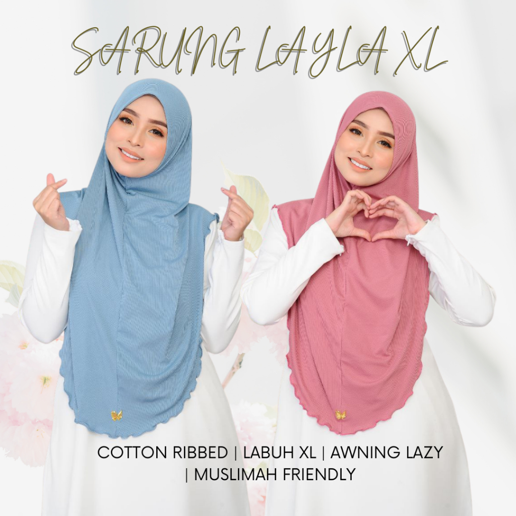 Tudung Sarung Labuh Size XL Kain Cotton Ribbed Premium Tudung Bawal ...