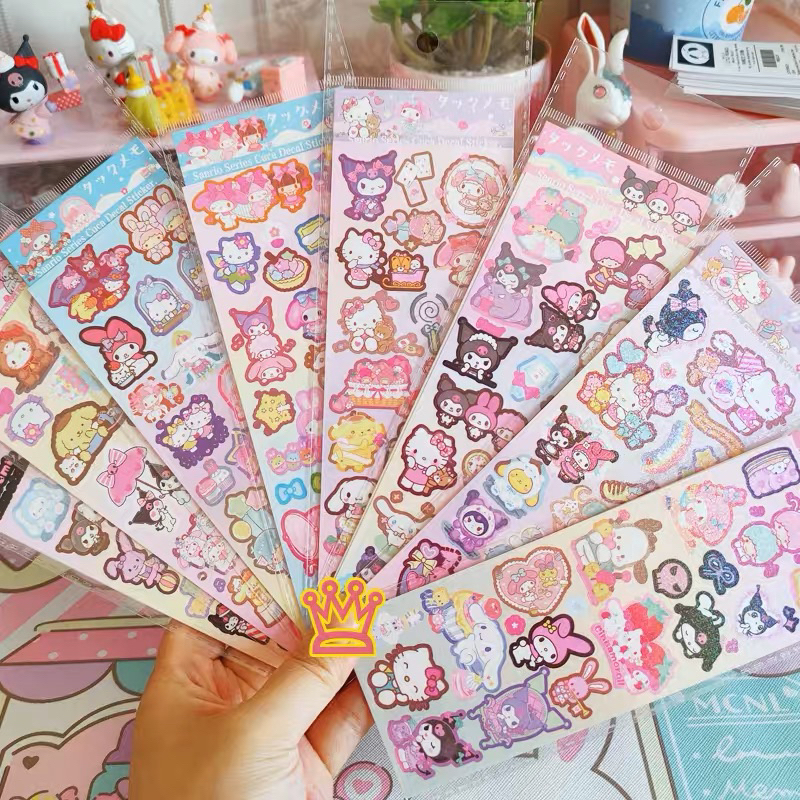 Sanrio Decorative Sticker Kuromi Melody Glitter Stickers DIY PVC ...