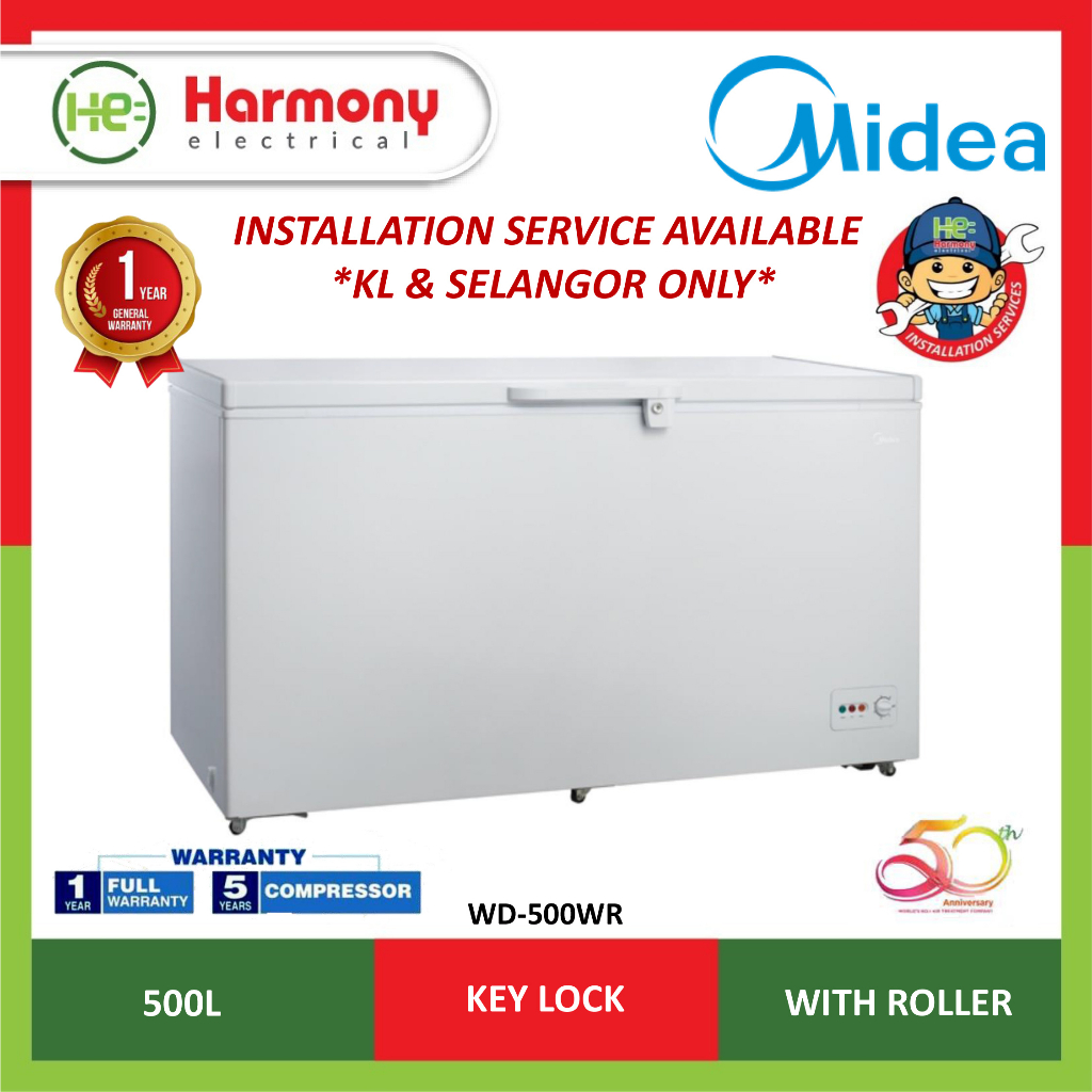 (FREE DELIVERY + INSTALL KL) MIDEA 500L Chest Freezer WD500WR