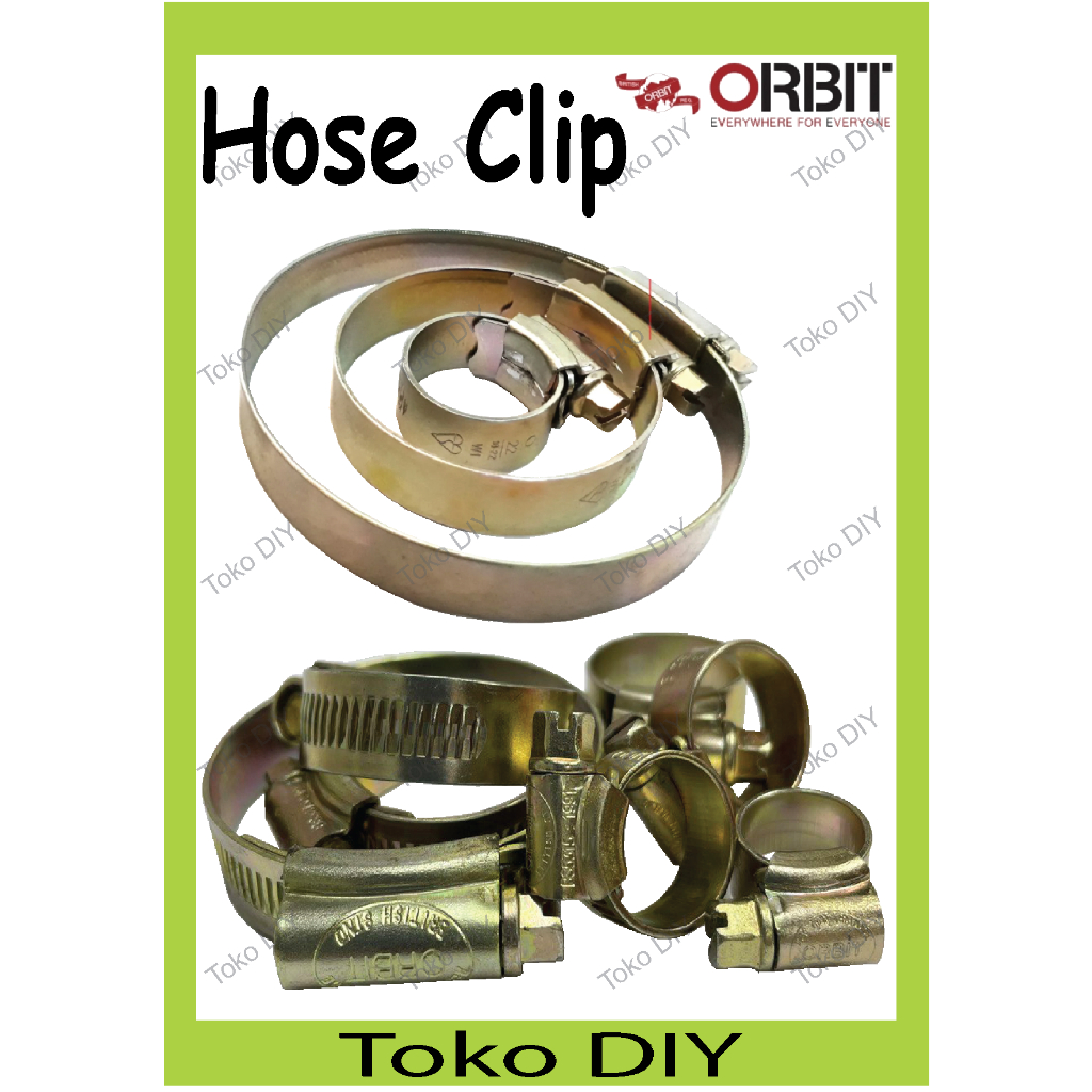 ORBIT Hose Clip. 9mm-250mm Hose Clip. Zinc Plated Worm Drive Hose Clamp ...