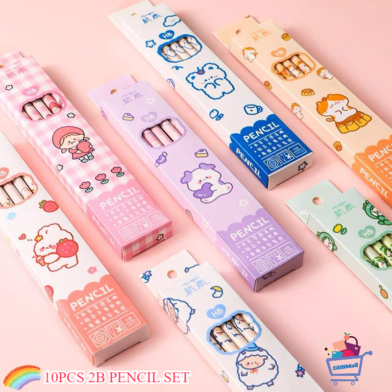 BIG OFFER 2B PENCIL BOX SET-CARTOON DESIGN (10PCS PER BOXES) | Shopee ...