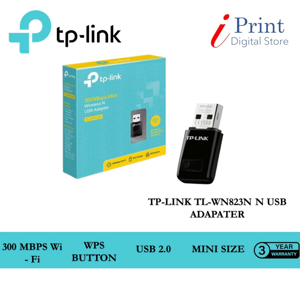 TPLINK TLWN821N / TLWN823N 300MBPS WIRELESS N USB ADAPTER WITH WPS
