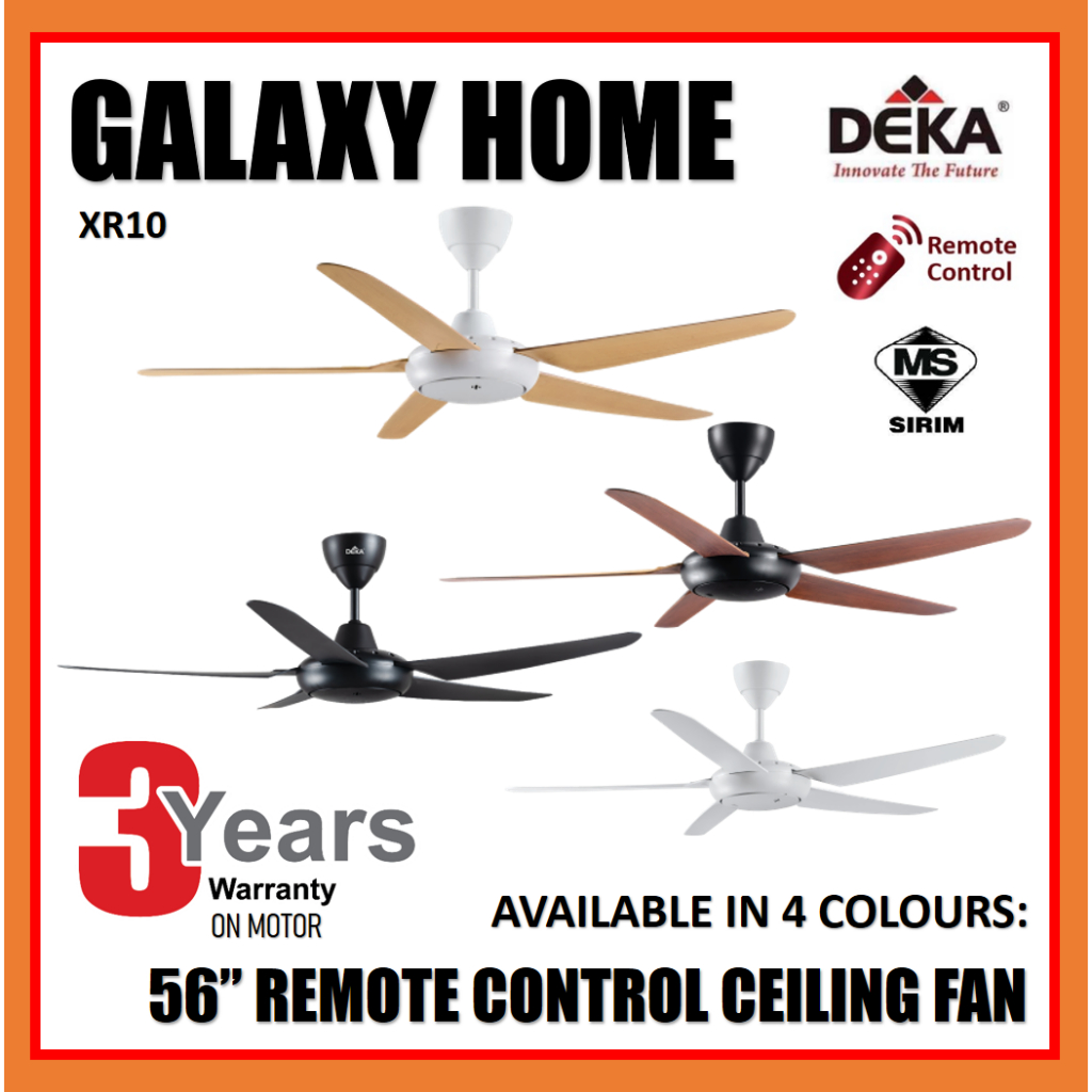 (Sirim) DEKA Ceiling Fan Kipas Siling XR10 56" AC Motor Remote Control