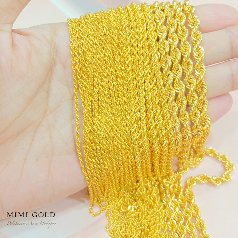 Rantai Leher Bubut Hollow Emas 916 (updated) | Shopee Malaysia