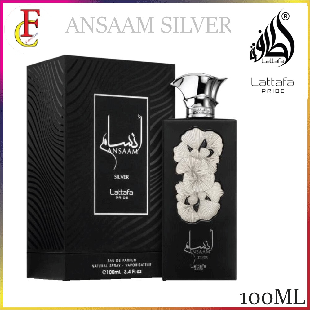 Ansaam Silver Eau De Parfum Spray by Lattafa 3.4 oz Unisex