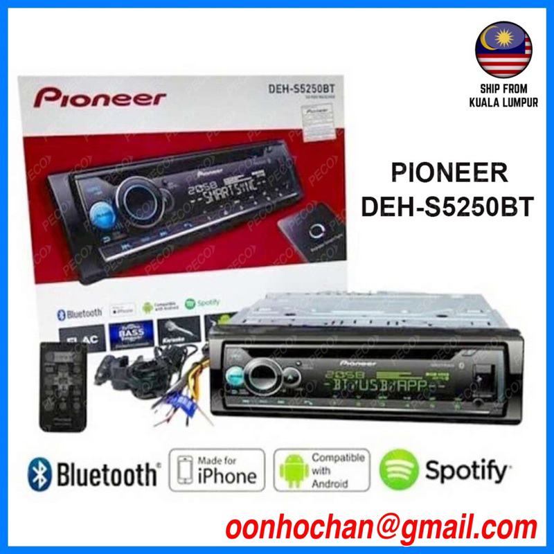 Pioneer DEH-S4250BT Car Audio Stereo CD Player Receiver with Bluetooth Aux  USB