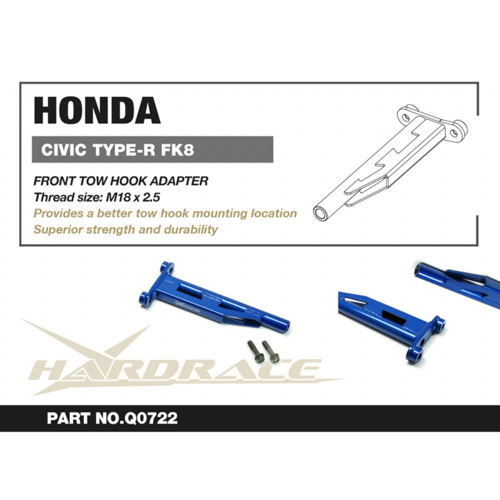 (RAEDY STOCK) HARDRACE Q0722 HONDA CIVIC FK8 TYPER 20172022 FRONT TOW