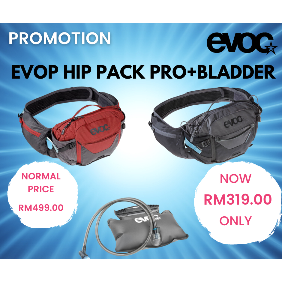 EVOC HIP PACK PRO 3L+1.5 HYDRATION BLADDER (READY STOCK Malaysia