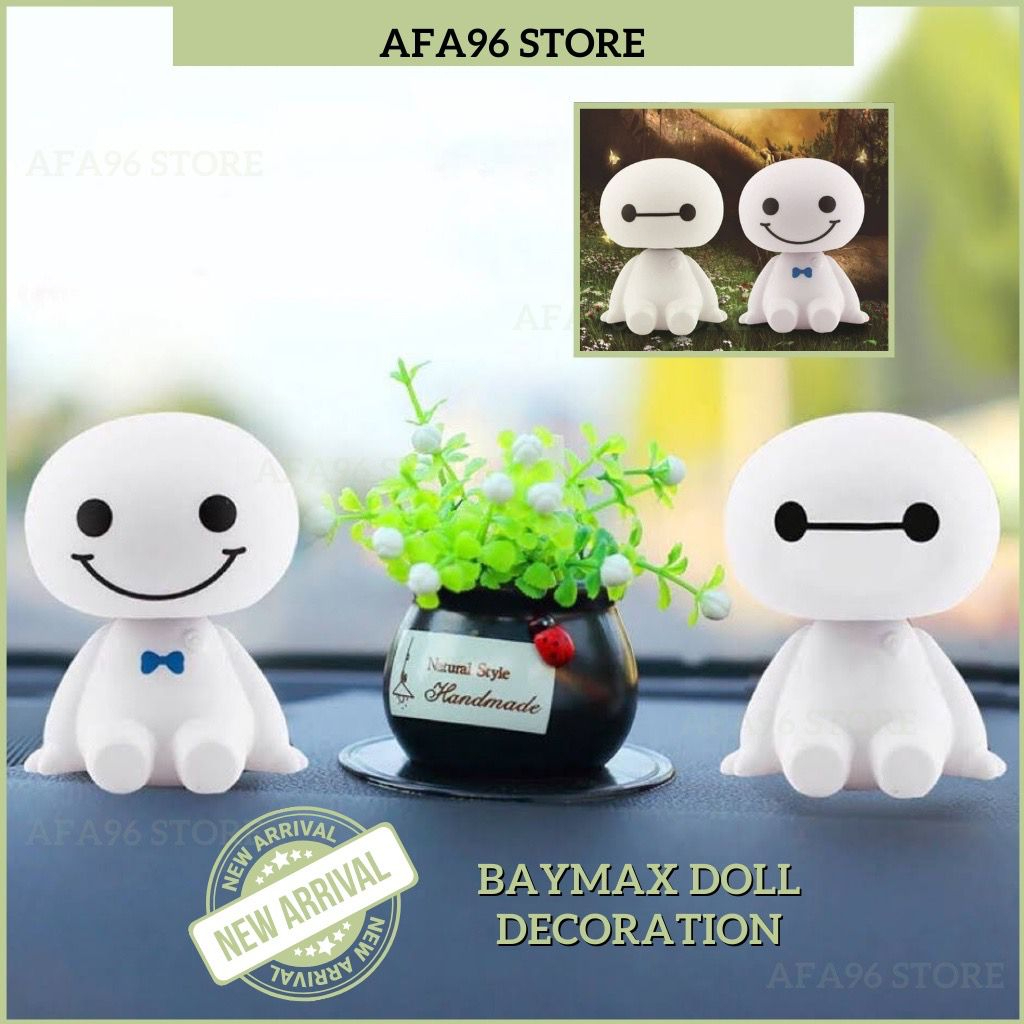 BAYMAX DOLL Car Interior Accessories Cartoon Baymax Robot Shaking Head Doll Car Ornaments Cute
