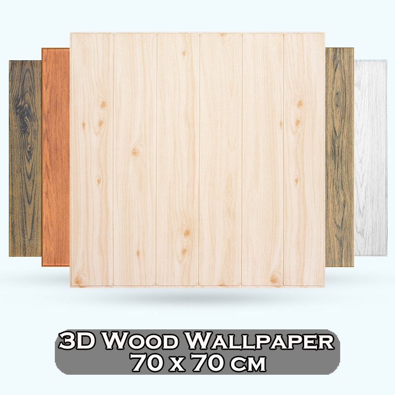 3D Wallpaper Wood Series 70x70cm / Kertas Dinding Corak Kayu / Wall ...