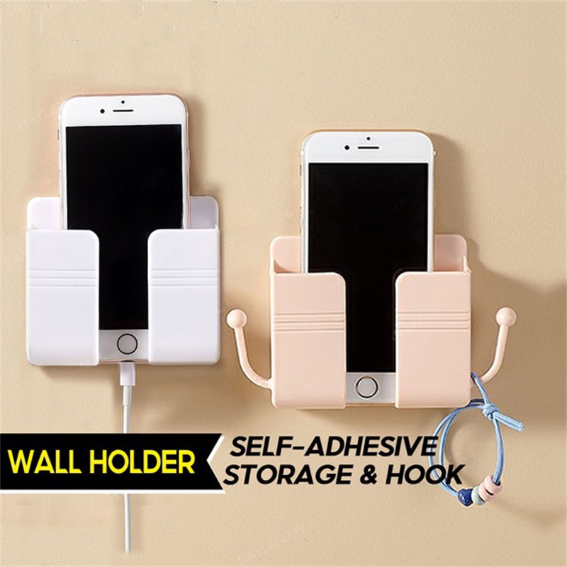 Organizador De Pared Para Mando Y Móvil | Caja Para Cargadores, Bolígrafos | Sin Perforar (Adhesivo) | ABS
