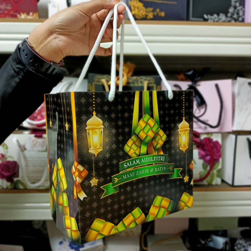 [READYSTOCK] 10PCS PAPERBAG ARTCARD L RAYA / KOTAK KUIH RAYA / GIFTBOX ...