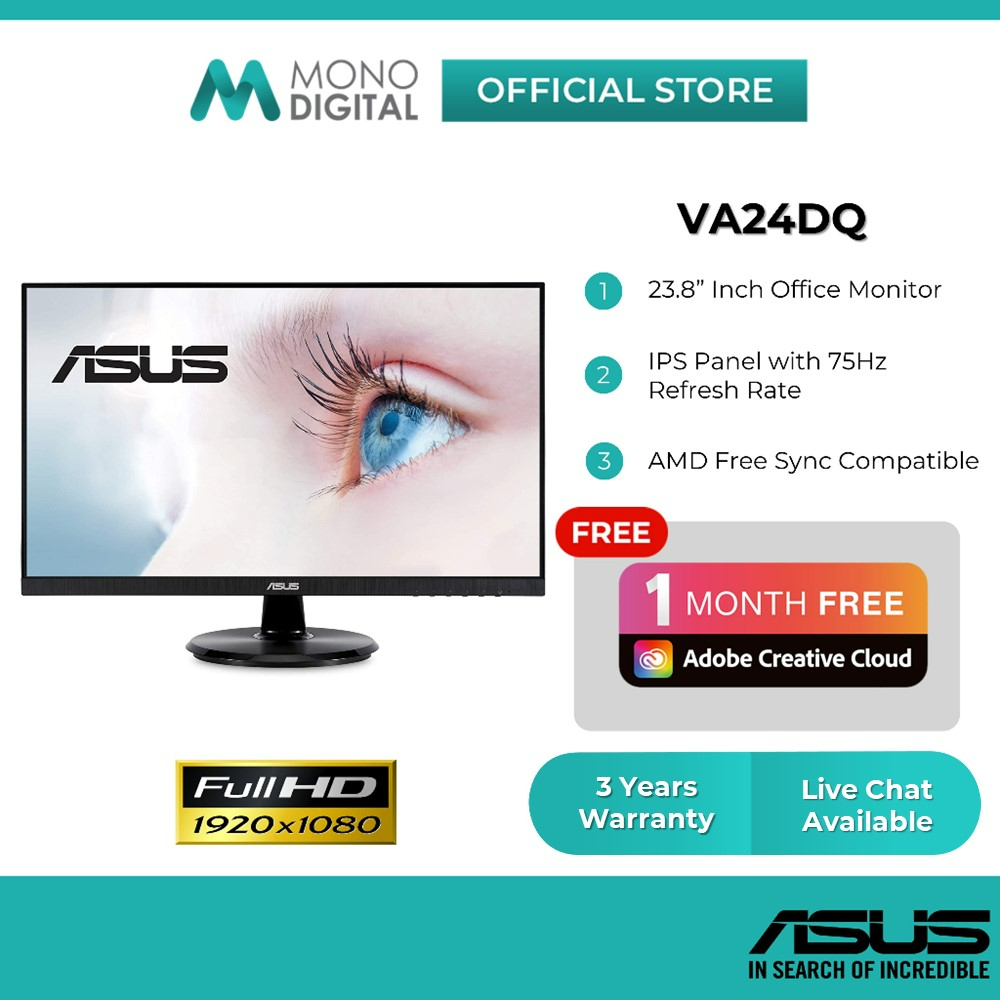 Asus VA24DQ / VG249Q1A Eye Care Monitor w/ FULL HD, AMD FreeSync (23.8 ...