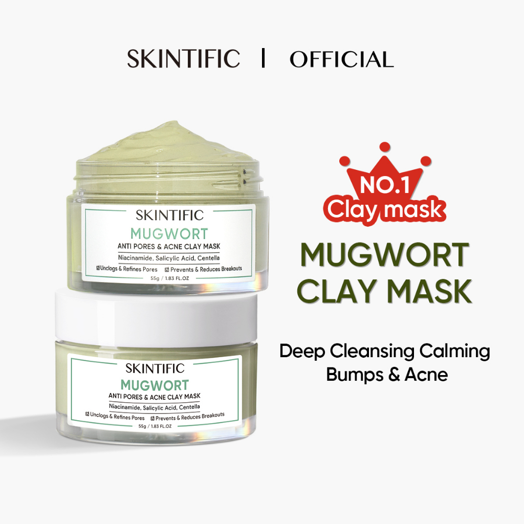 [activity]skintific Mugwort Mask Anti Pores And Acne Clay Mask 55g Pore