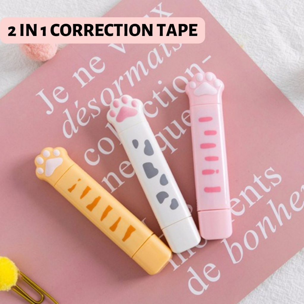 Twingo Multifunction 2 In 1 Cute Cat Paw Correction Tape Glue Tape