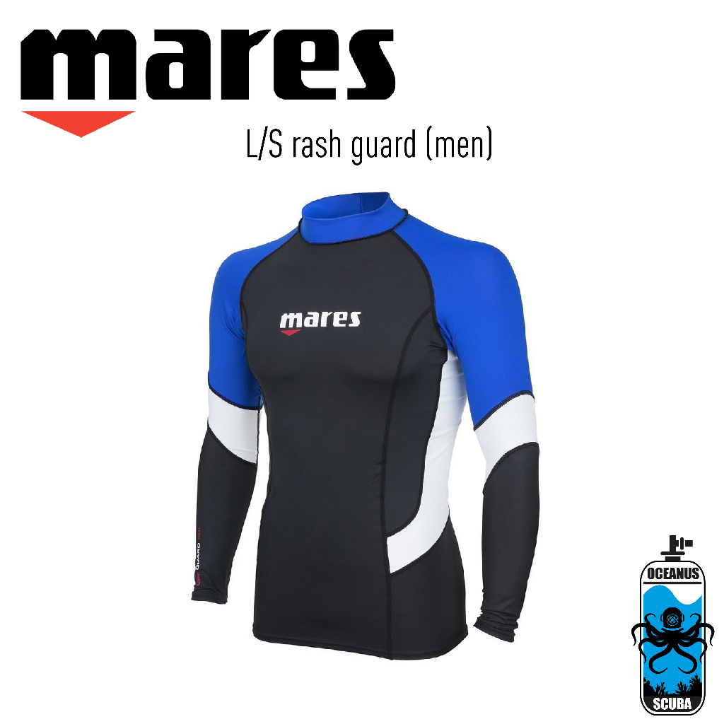 Mares UPF50 Long Sleeve Rash Guard Men, Diving Rash Guard, Swimming