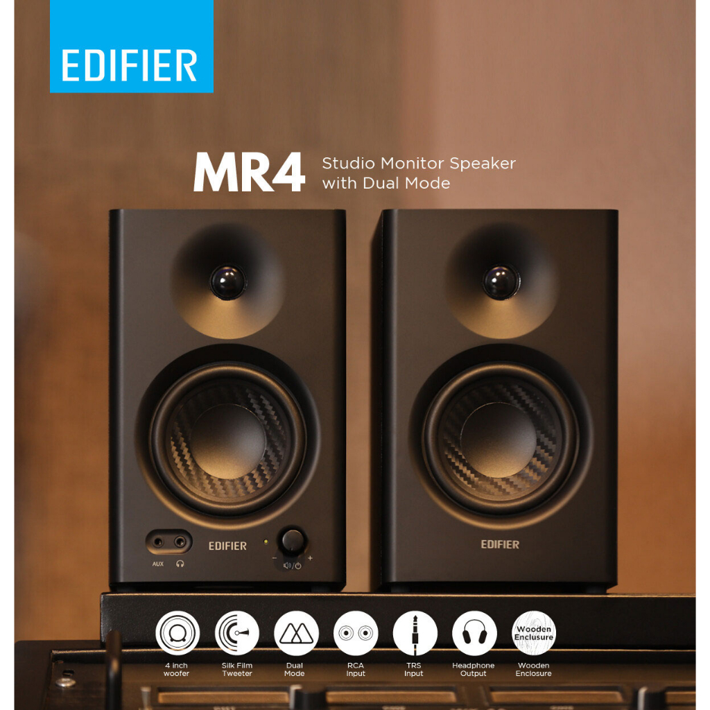  EDIFIER MR4 Studio Monitor Speaker With Dual Mode [BLACK/WHITE