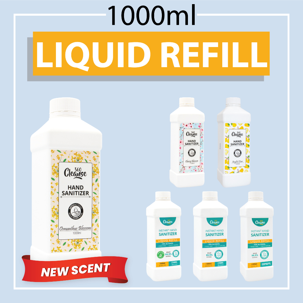 Cleanse360 Hand Sanitizer 75 Alcohol [Liquid/Spray Refill 1000ml / 1L / 1 Liter] [Ethanol