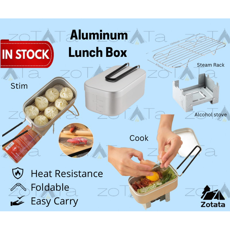 ZoTaTa Camping Folding Handle Aluminum Lunch Box Outdoor Mountaineering