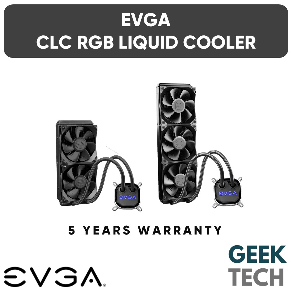 EVGA CLC 240/CLC280/CLC360 240mm/280mm/360mm RGB AIO Liquid Cooler Support Intel & AMD/Asetek