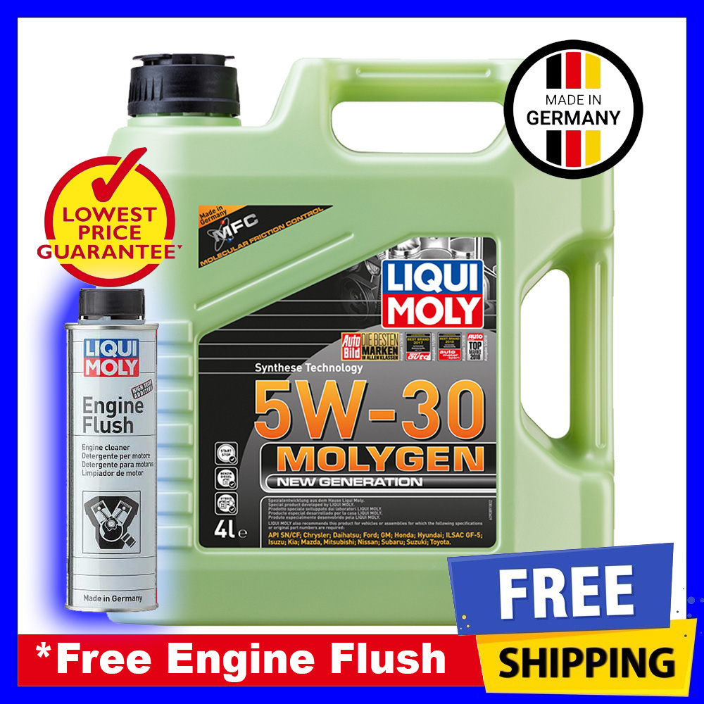 Liqui Moly Fully Synthetic Molygen New Generation 5W-30 Engine Oil (5W30 4L or 1Lx4)+ Engine Flush+Oil Filter (Optional)