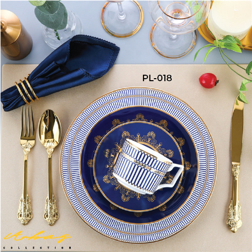 20 PCS BLUE ELEGANT EUROPEAN CLASSICAL STYLE CERAMIC WEDDING DINNERWARE
