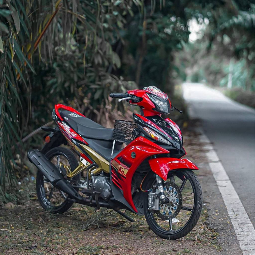 IRON MAN MALIBU COVERSET YAMAHA LC LC135 V2 EXCITER R GOLD RED SUN