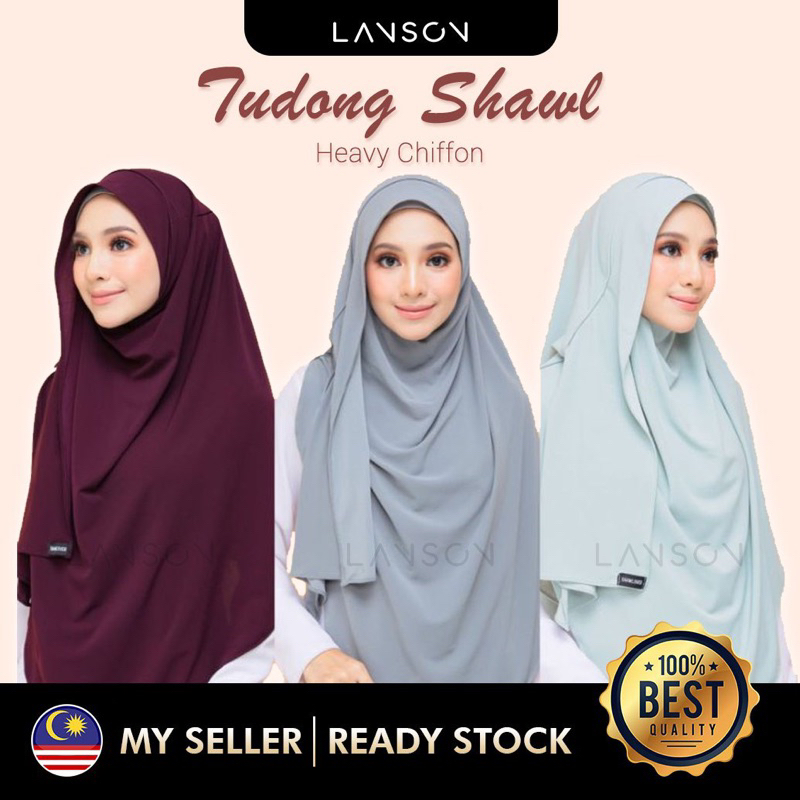 Tudung Shawl Heavy Chiffon Premium Plain Bidang 50 Ready Stock Malaysia ...