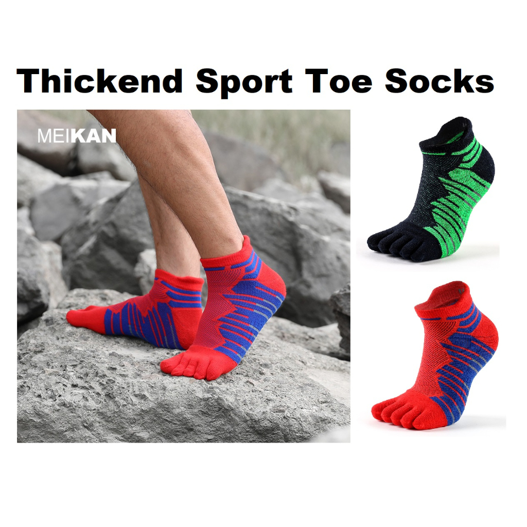 MK Thickened Sport Toe Socks Breathable Shock Absorption Running Hiking ...