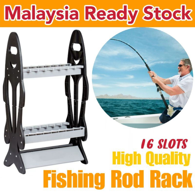 High Quality Plastic Fishing Rod Rack Rod Holder Rod Stand Rak Joran Rak  Pancing Murah Rak Mancing Display Tackle Marine