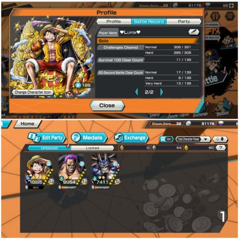 OPBR One Piece Bounty Rush Account 3ex Luffy, Zephyr & Kaido v2