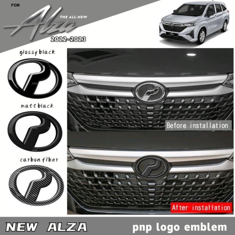 Vemart Perodua alza 2022 new facelift car logo emblem frame plug&play ...