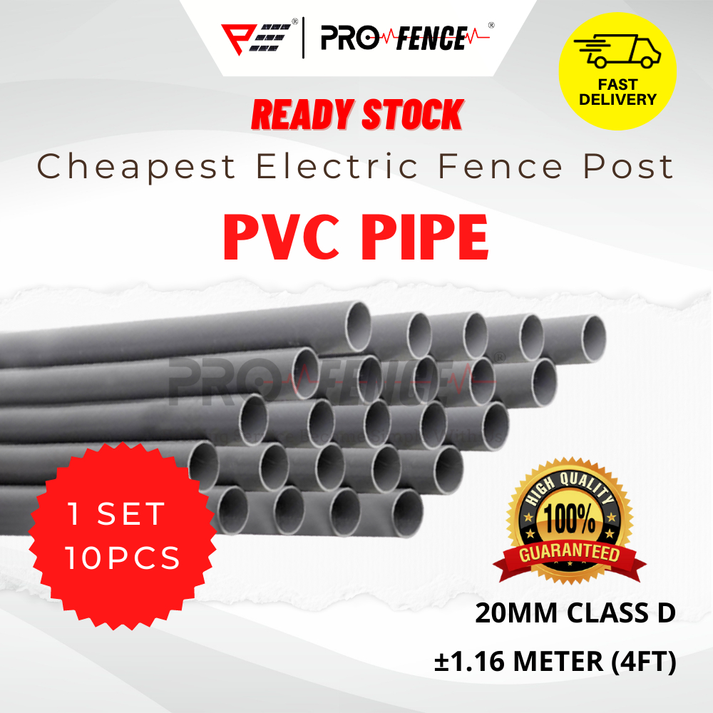 Pro Fence PVC Pipe (20MM Class D) 1 Set 10 Pcs PVC Pipe Electric Fence
