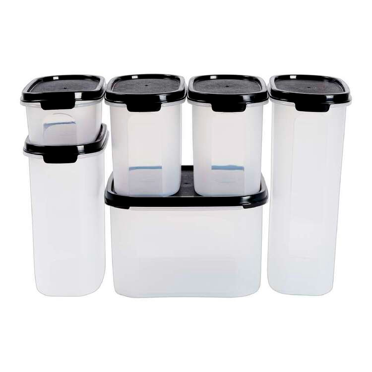 Food Storage Container Clear Set Black 6pcs - Tupperware Modular Set ...