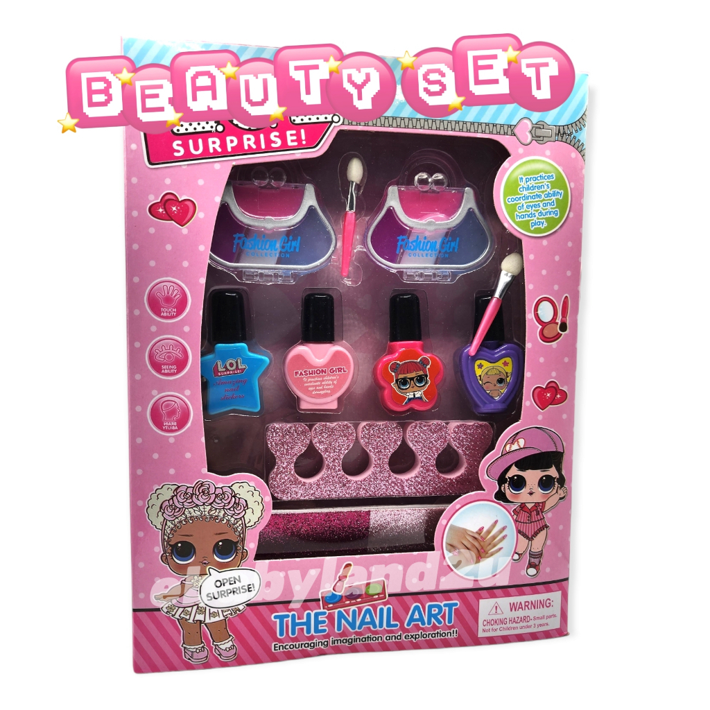 Kids Cosmetics Makeup Set Pretend Play Nail Polish Make Up Toys Mainan