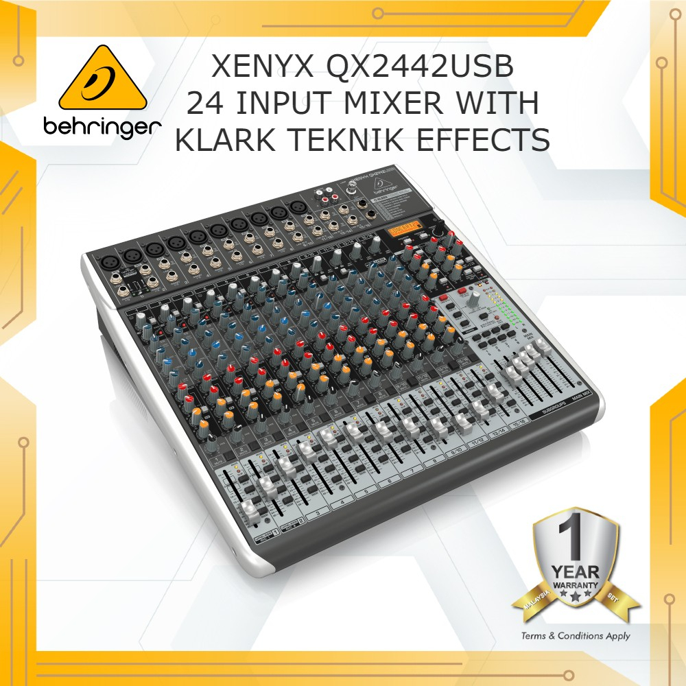 BEHRINGER XENYX QX2442USB Premium 24Input 4/2Bus Mixer with XENYX Mic