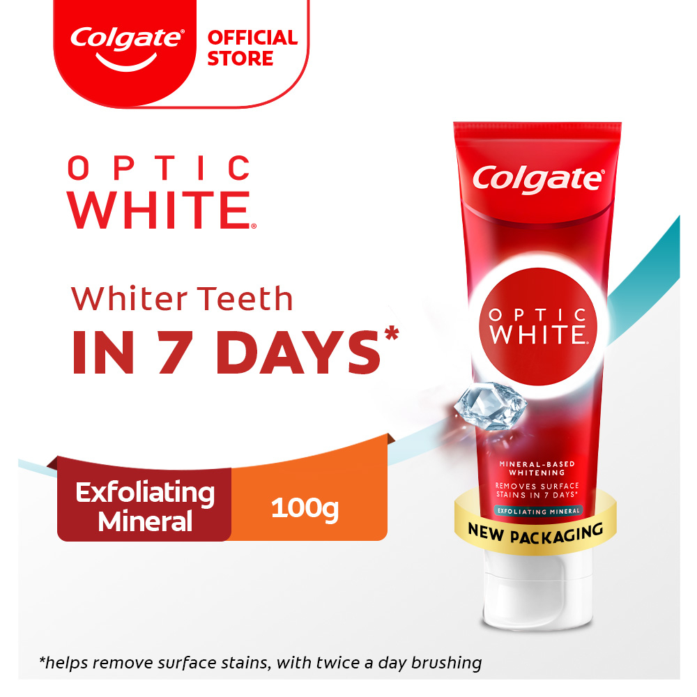 Colgate Optic White Exfoliating Mineral Whitening Toothpaste 100g ...