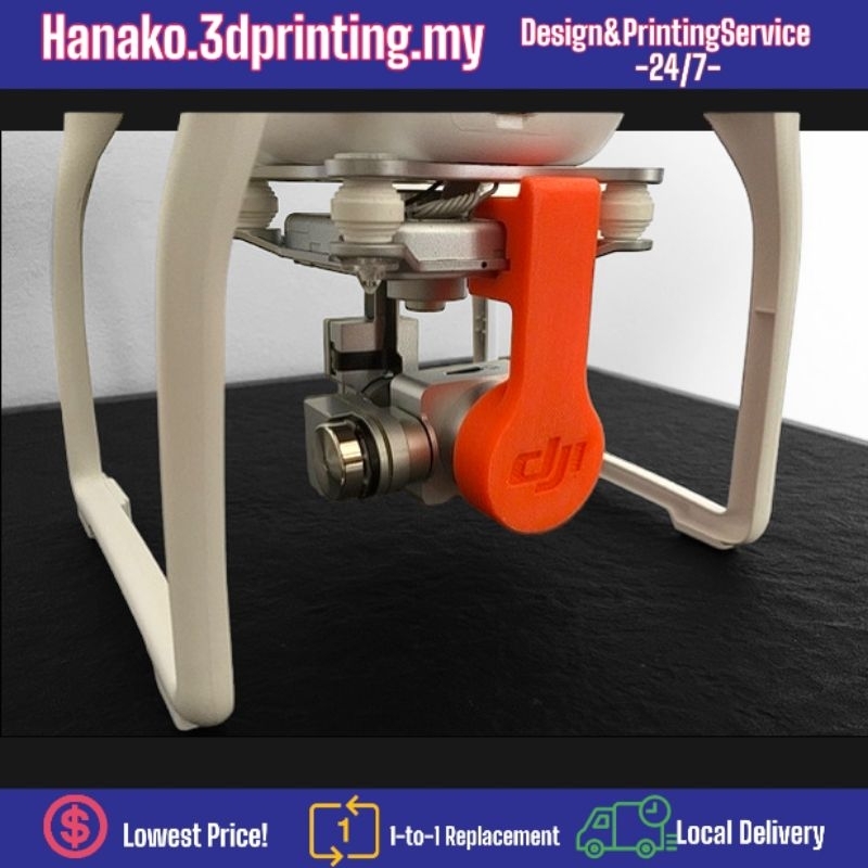 Clear Gimbal Lock Kit For DJI Phantom 3 - PET & Ninjaflex Hood, Cap & Lock Protector