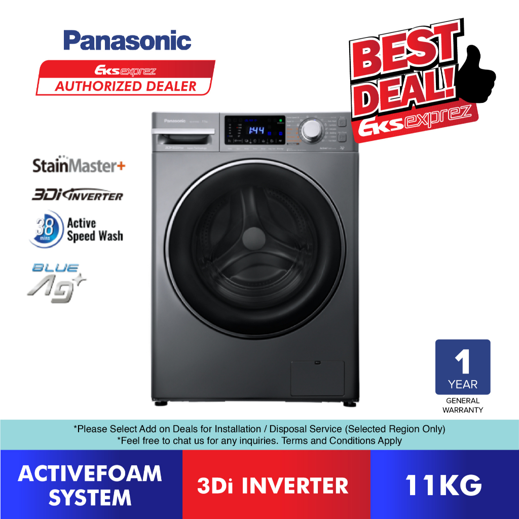Panasonic Front Load Washing Machine (11KG) NAV11FX2LMY with ECONAVI