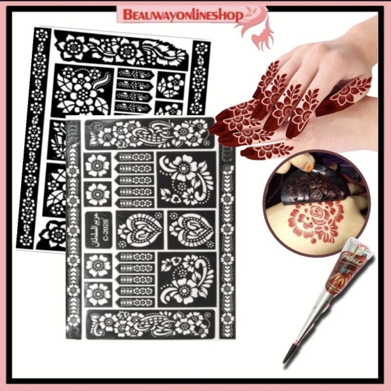 Sticker Inai 2028 sticker Inai Tangan Dan Kaki 2022（Sekeping） | Shopee ...