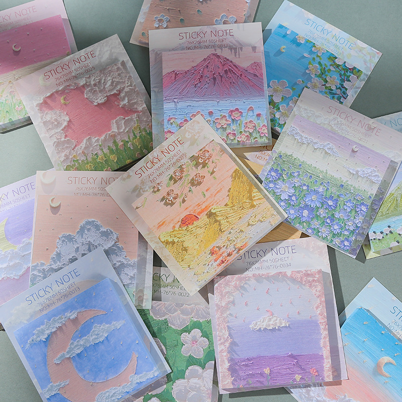SS Painting Scenery Memo Pad Note Pad 80 sheets Stationery | Shopee ...