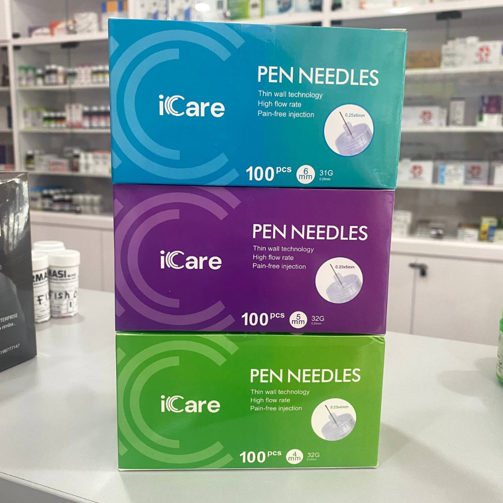 ICARE INSULIN NEEDLE PEN 100PCS 4MM 4MM 5MM 6MM KKM APPROVED Shopee