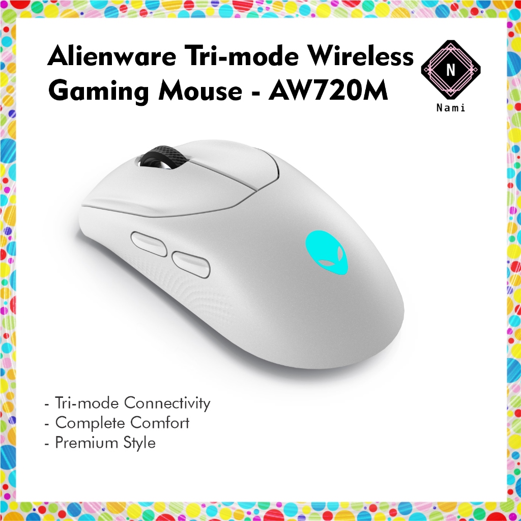 ALIENWARE TRIMODE WIRELESS GAMING MOUSE AW720M (LUNAR LIGHT