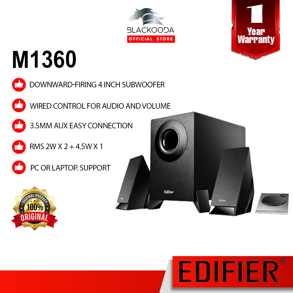 EDIFIER M1360 2.1 SPEAKER SYSTEM UPWARD ANGLED SATELITE & DOWNWARD