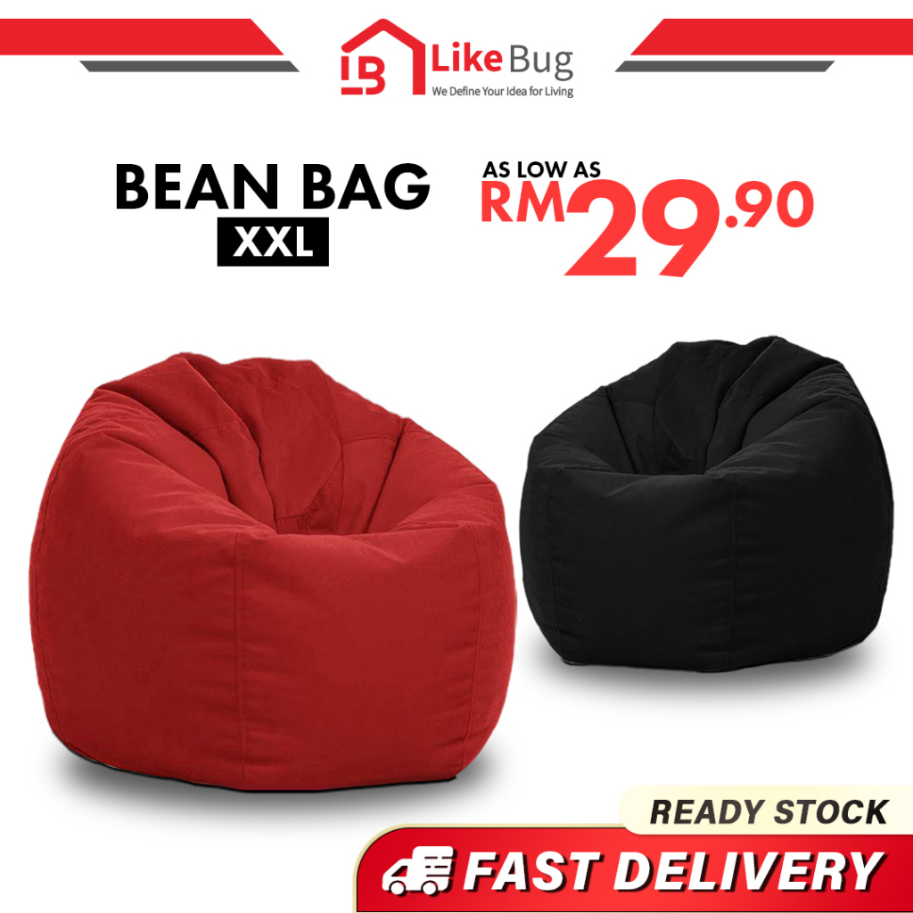 ⚡️LIKE BUG⚡️Extra Large Back Fluffy Comfy Bean Bag Sofa with Filler/ Laid  Back Fluffy Comfy Bean Bag Sofa XL