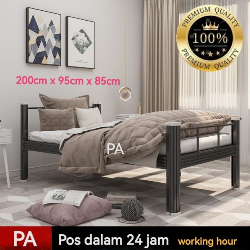 PA Single Bed Frame Metal Bed Bedroom Furniture Bed Base Katil Single ...