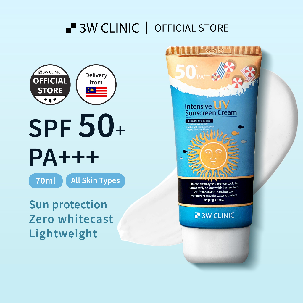 3w Clinic Sunscreen Intensive Uv Sunblock Cream Refreshing Suncream