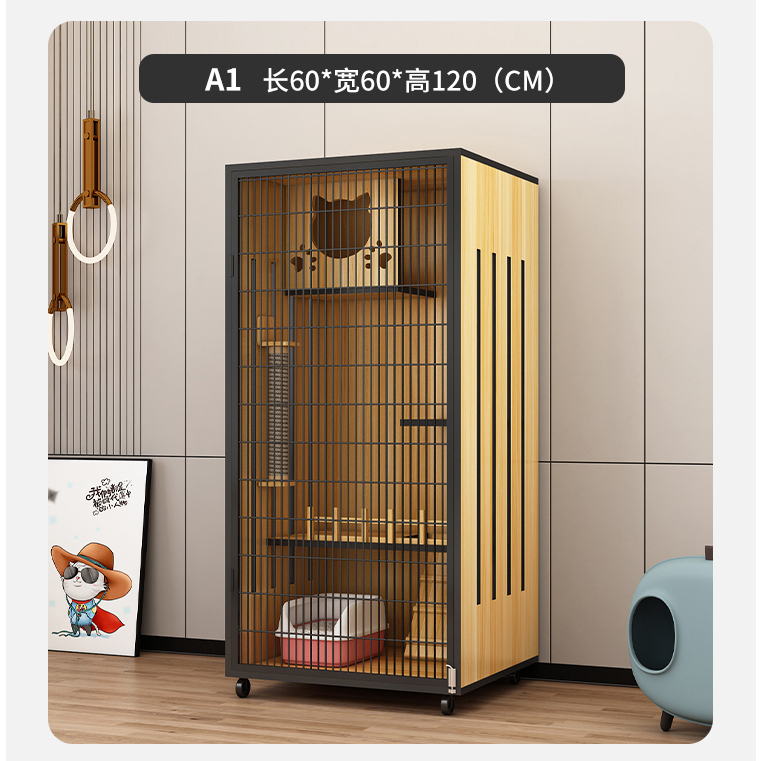 Cat cage home cat solid wood cat litter super large free space